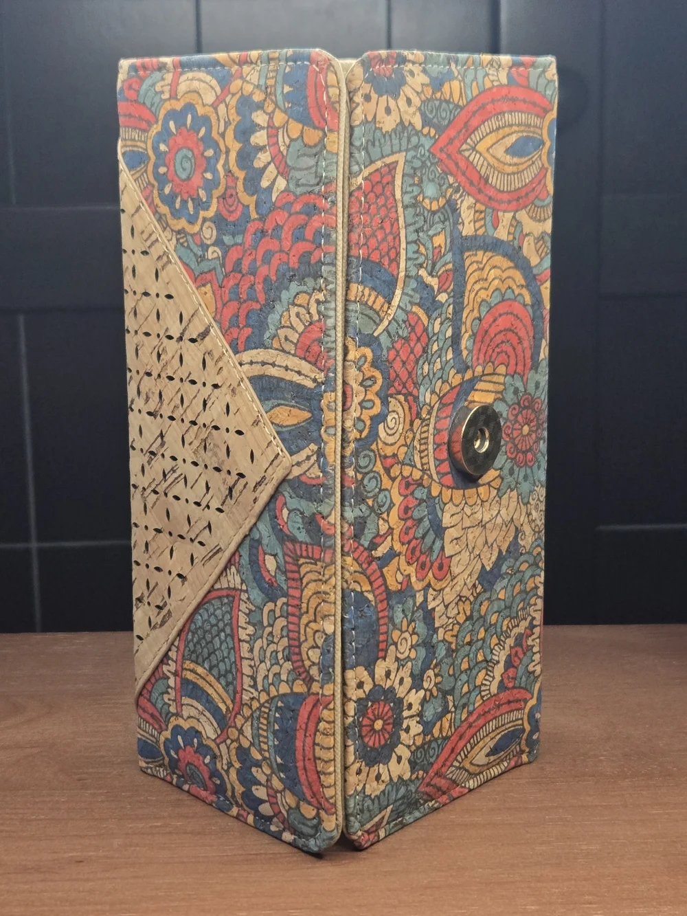 Cork Handbag Wallet Eco-Friendly Boho Floral Clutch